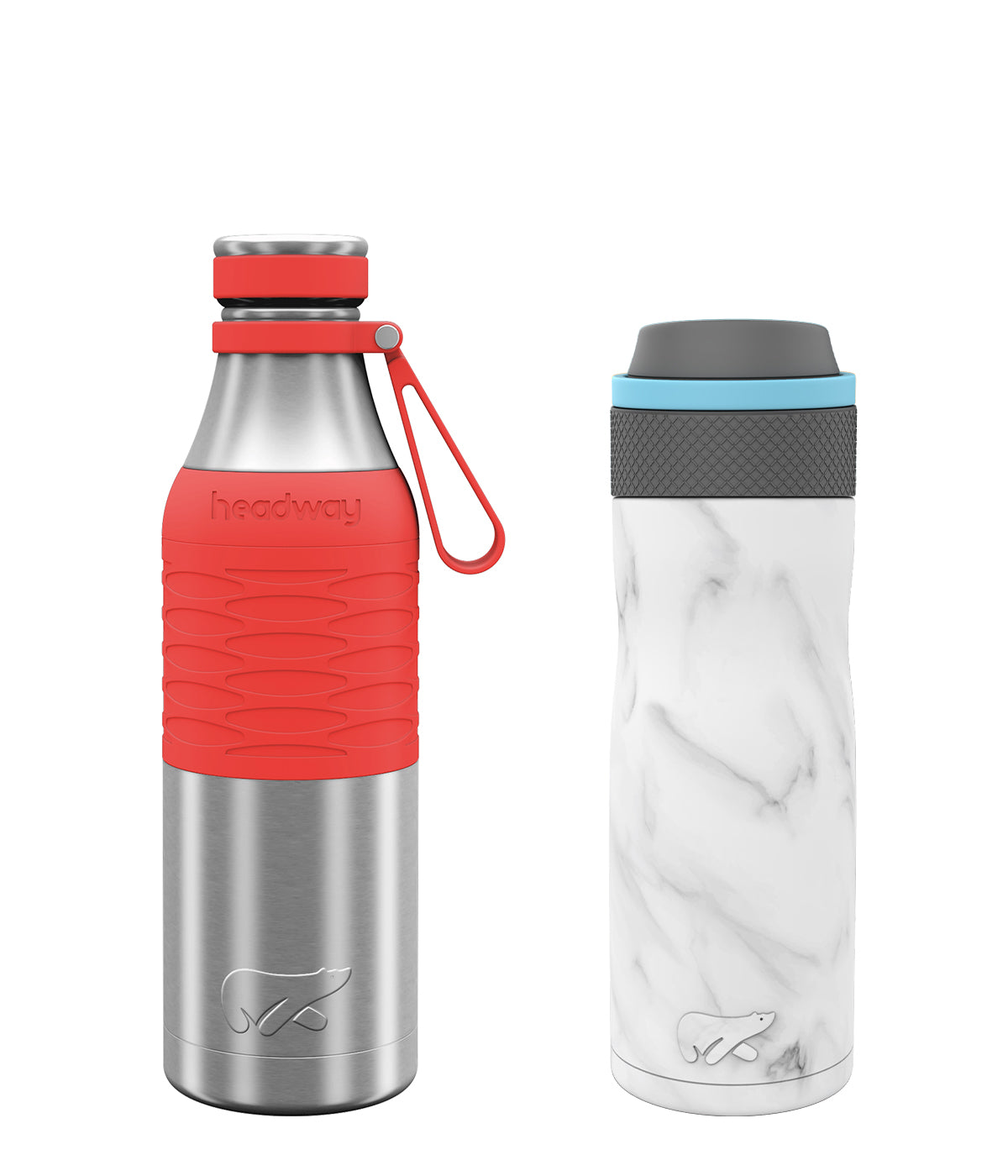Hydration Goals Combo (Burell Classic Bottle 600 ML Coral + Oslo Stainless Steel Bottle 550 ML - Marble)