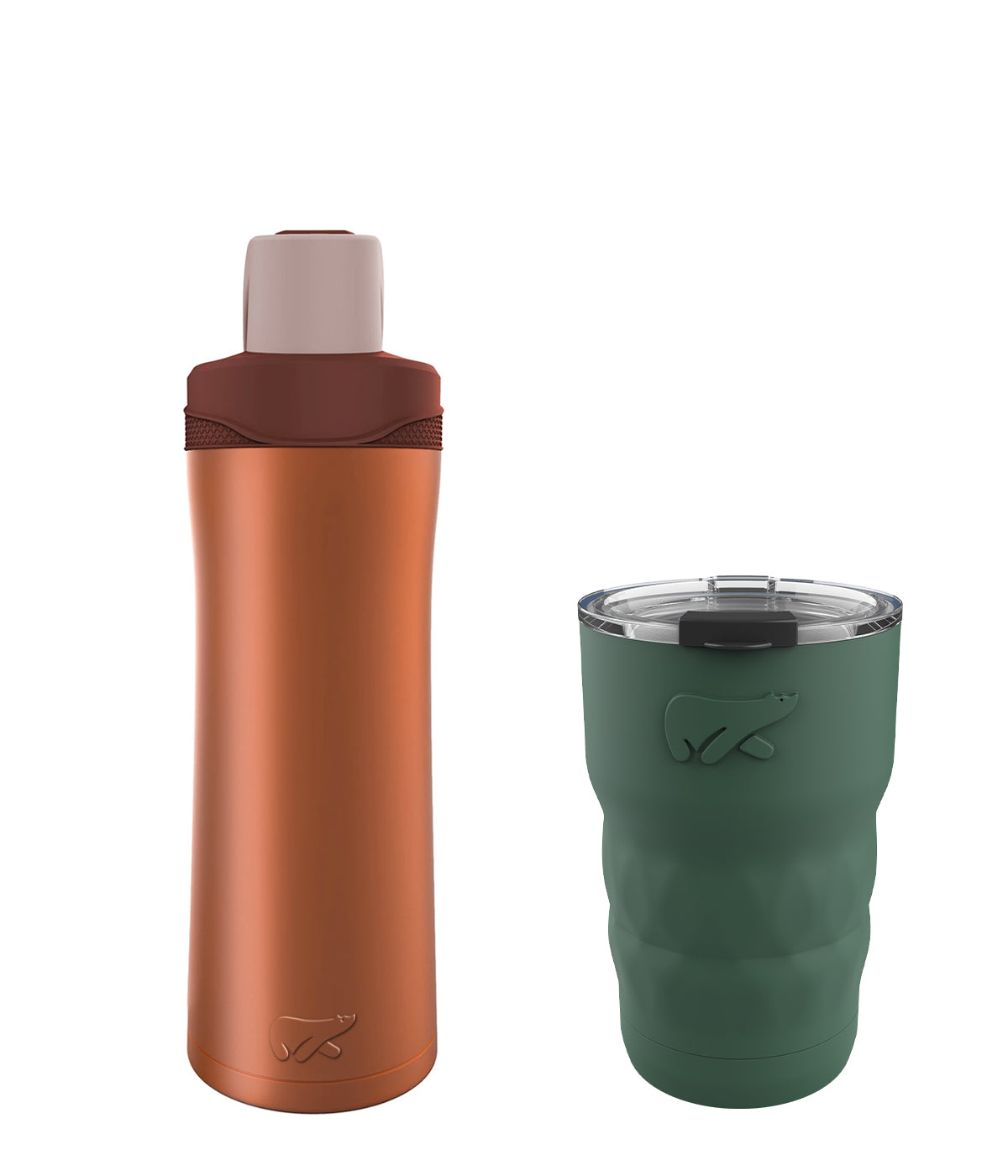 Chilled Hydration Combo (Java Coffee Mug 360 ML Green + Minsk Insulated Bottle 550 ML - Coral)