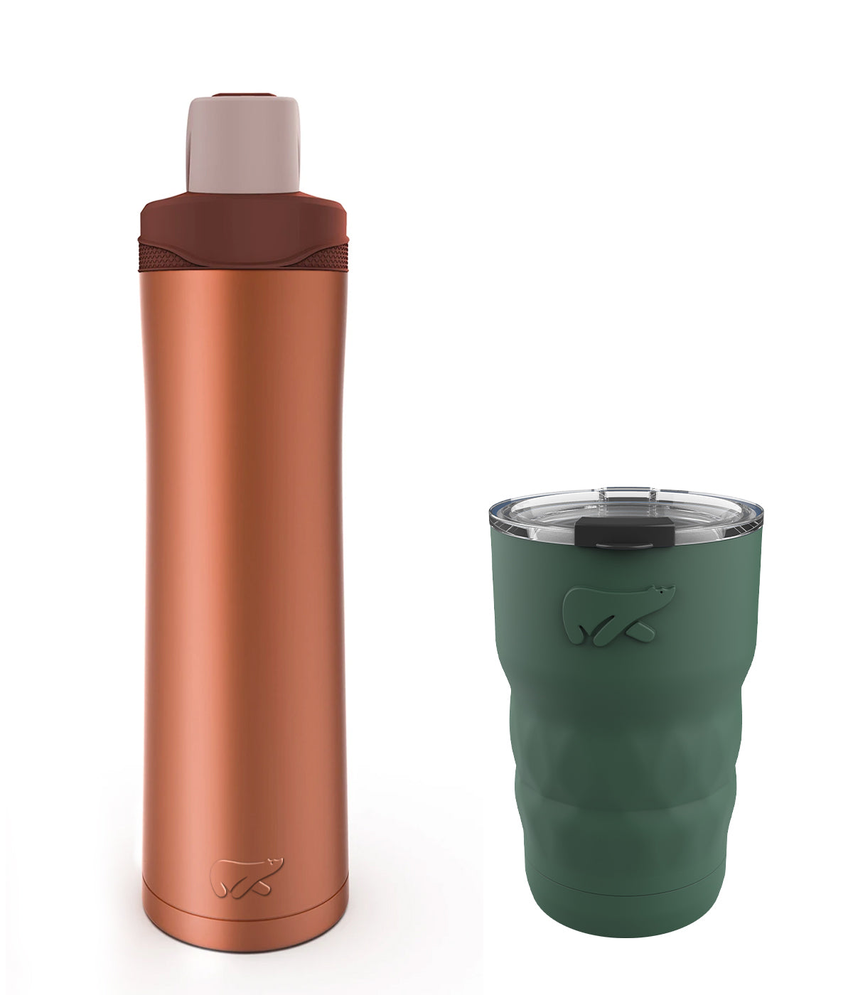 Chilled Hydration Combo (Java Coffee Mug 360 ML Green + Minsk Insulated Bottle 750 ML - Coral)