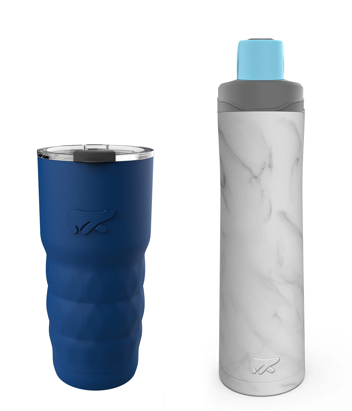 Chilled Hydration Combo (Java Coffee Mug 600 ML Navy + Minsk Insulated Bottle 750 ML - Marble)